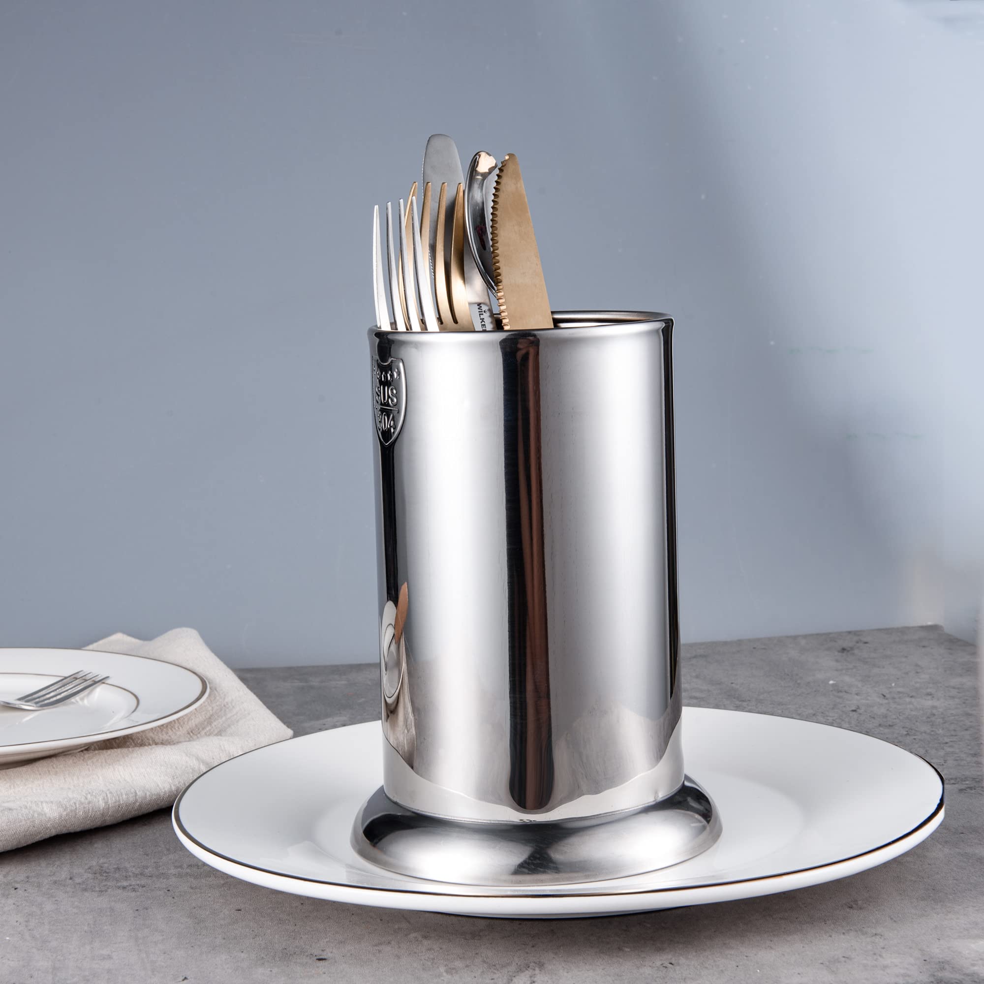 Stainless Steel flatware cylinder cups, containers for stainless steel flatware cylinder holders